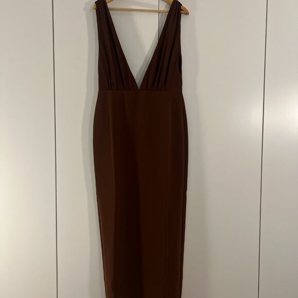 Reformation Velda Dress Brown - Size 8 - Picture 4 of 7